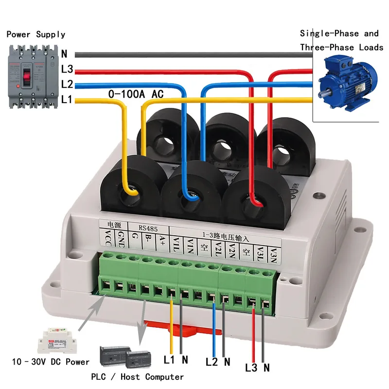 6-Channel AC Power Measurement Module with Modbus JSH-40064A 6-Channel AC Power Measurement Module with Modbus JSH-40064A