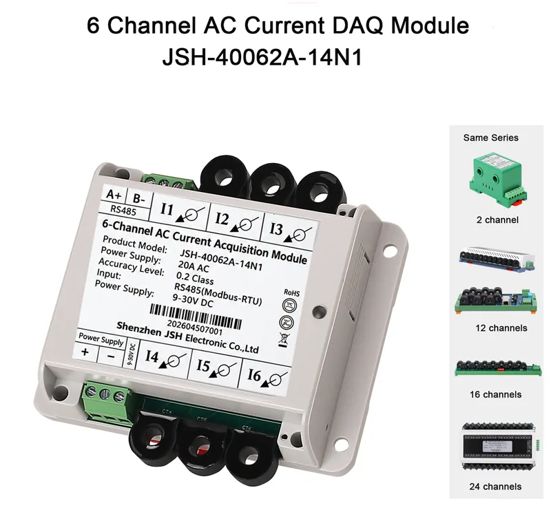 6-Channel 4-20mA AC Current Monitor for Industrial Automation