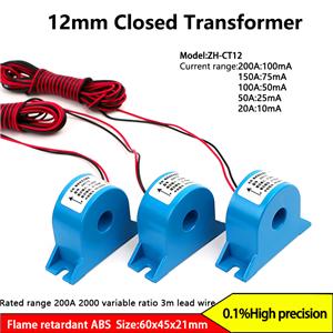 200A High-Precision 12MM Closed AC Current Transformer