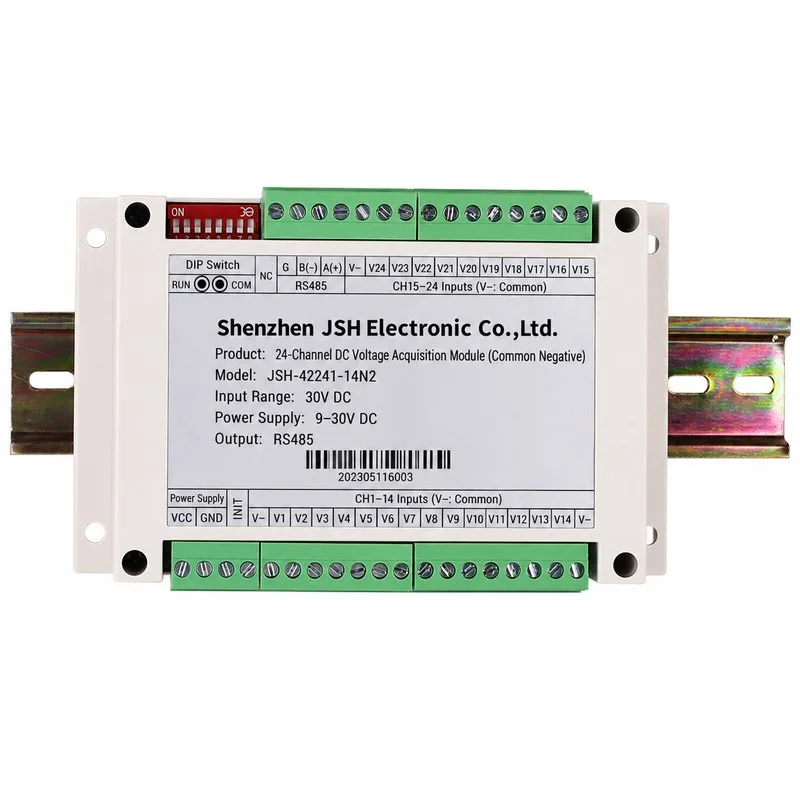 24-Channel Common Negative 0-10V 0-500V DC Voltage Data Acquisition Module