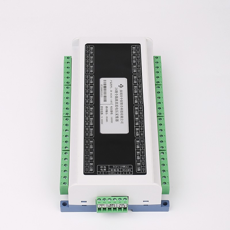 DIN Rail 2000V Isolated 24-Channel DC Voltage & Current Acquisition Module with Modbus RTU/TCP