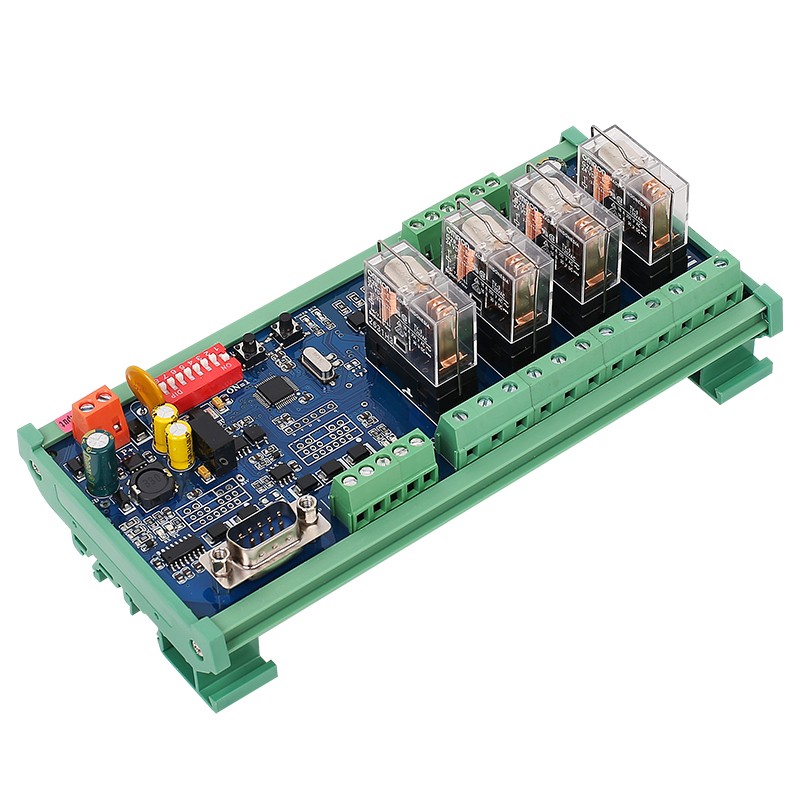 5 DI 4 Relay Output Module Modbus RTU TCP 16A Industrial Remote I/O Controller