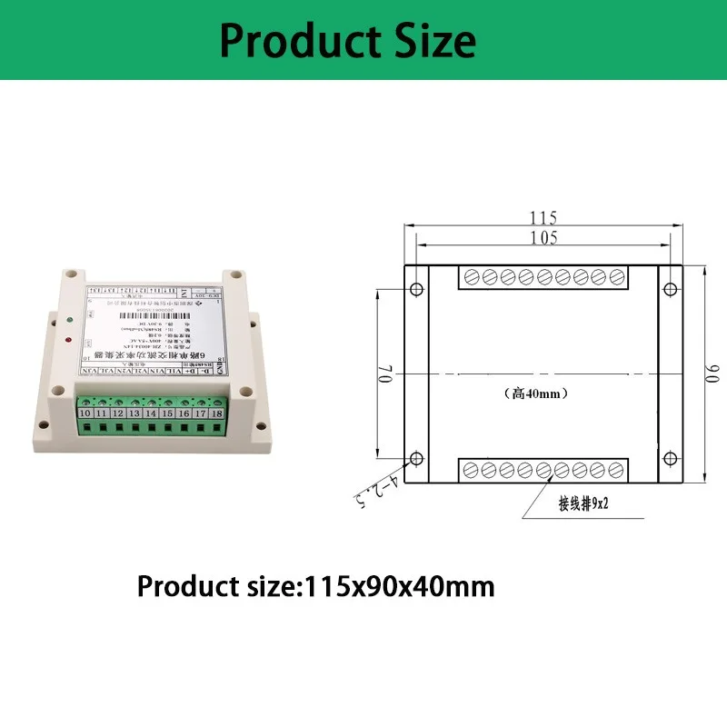 0-10V 4-20mA 6-Channel Analog Input Modbus RTU Module for Industrial PLC Systems