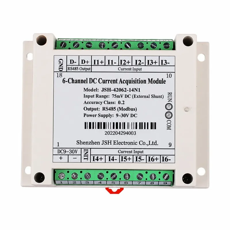 6 Channel Differential DC Current Voltage Data Acquisition Module 20mA 10A 10V 500V