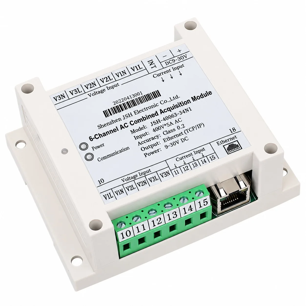 6-Channel AC Voltage Current Acquisition Module Ethernet Modbus-TCP Power Monitoring Module