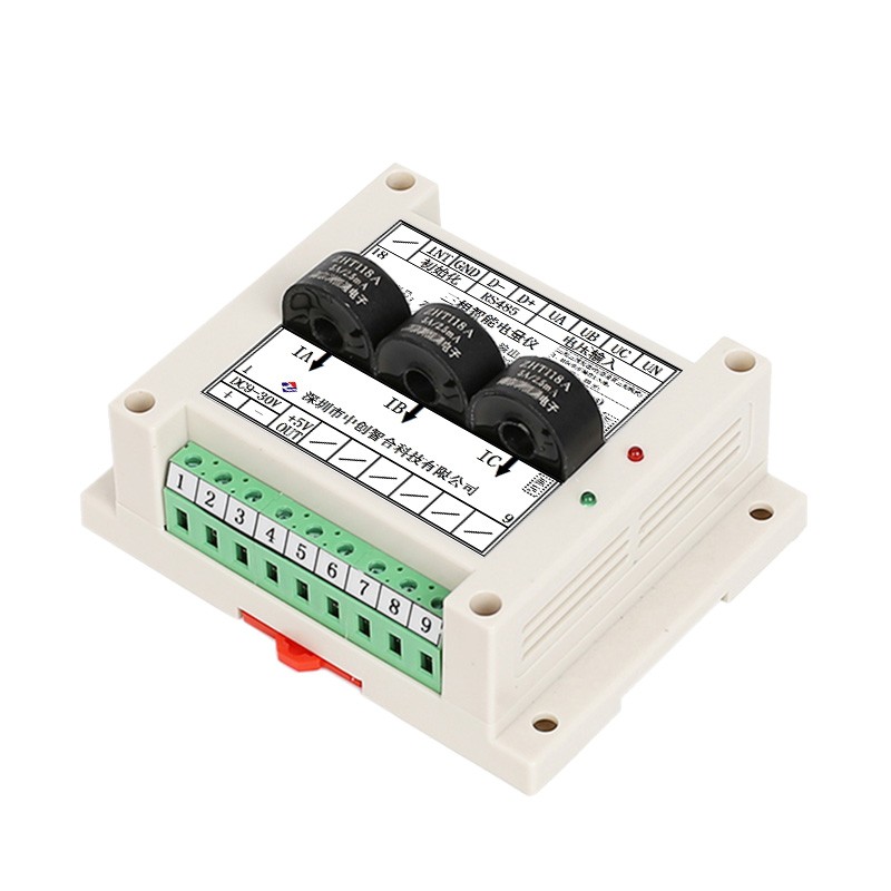 Three Phase Multifunction DIN Rail Power Meter RS485 Modbus Energy Monitoring Module