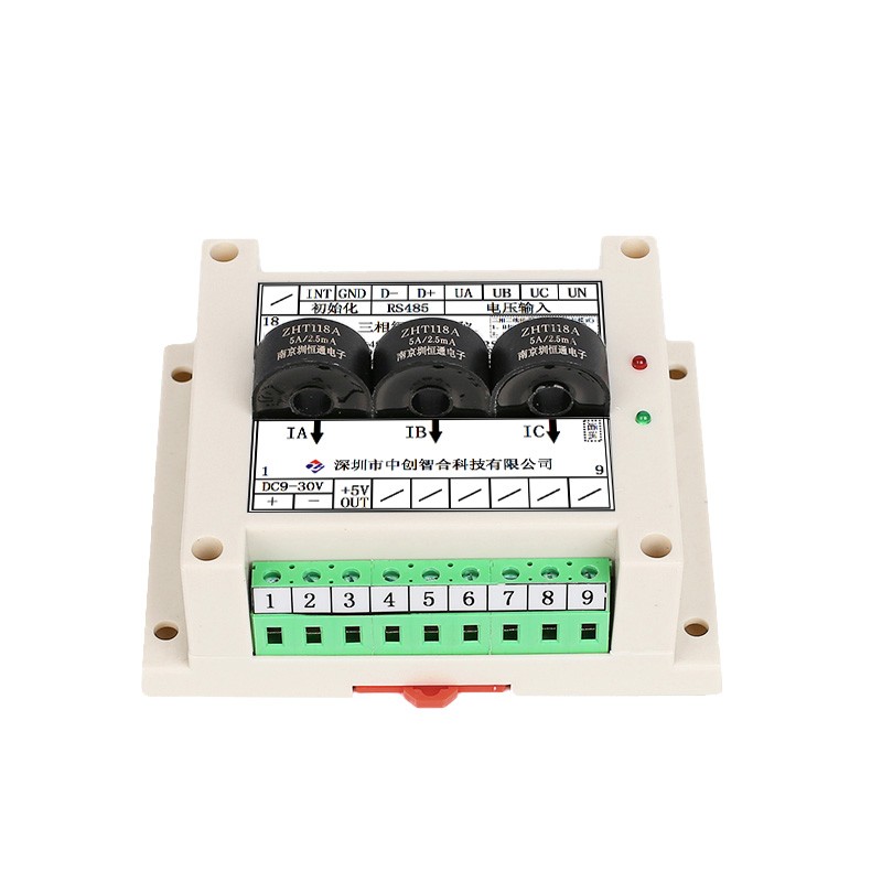 Three Phase Multifunction DIN Rail Power Meter RS485 Modbus Energy Monitoring Module